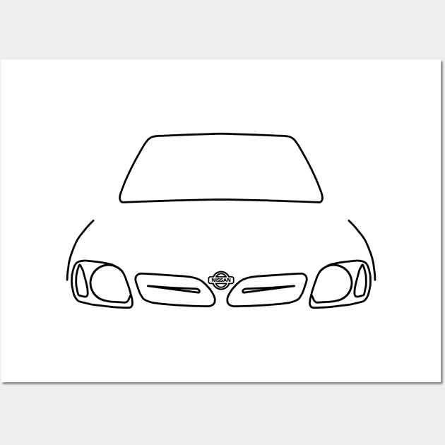 Nissan Micra outline graphic (black) Wall Art by soitwouldseem